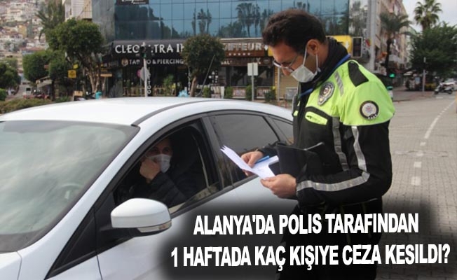 Alanya'da polis tarafından 1 haftada kaç kişiye ceza kesildi?