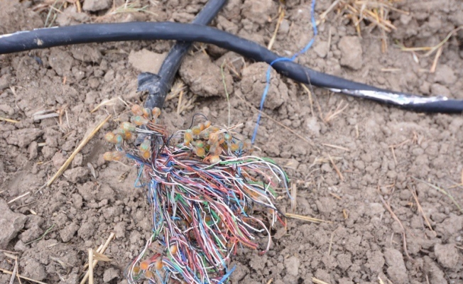 Alanya Beyreli'de 300 metre telefon kablosunu çaldılar