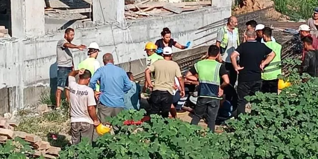 Alanya'da bir inşaatta kaza! İşçi bir anda dengesini kaybederek düştü