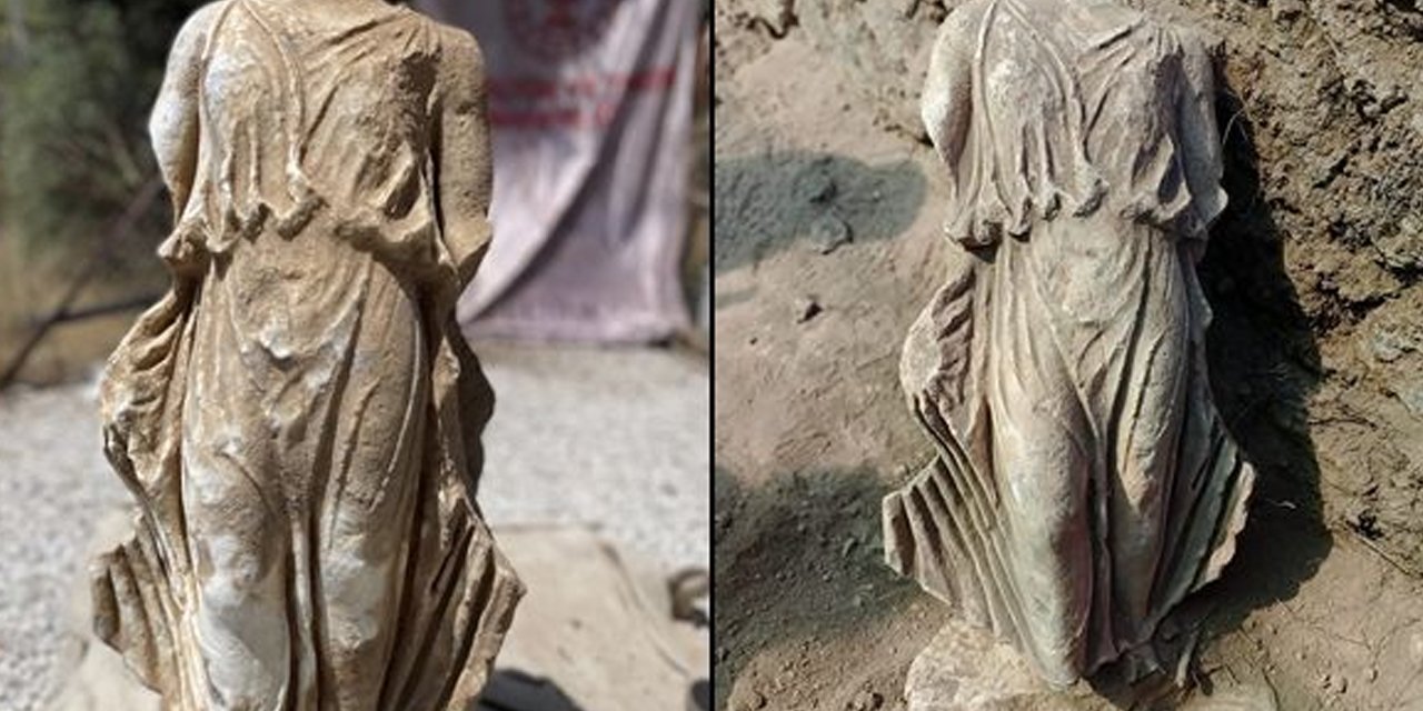 Kazı yapanlar gözlerine inanamadı! Alanya'da 1800 yıllık ikinci Zafer Tanrıçası bulundu