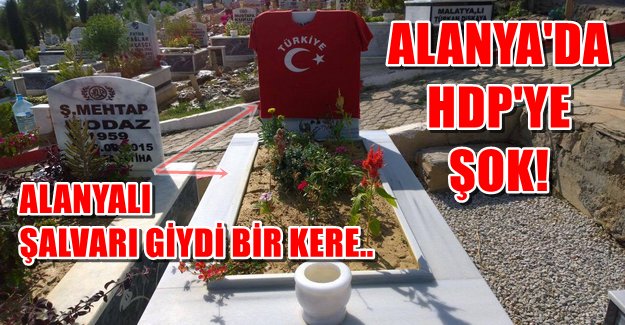 HDP Mezarlarına Türk Bayraklı T-Shirt Asıldı