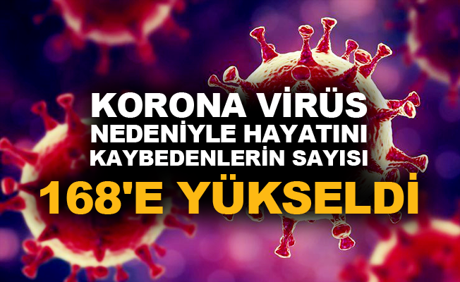 Koronavirüs nedeniyle kaybedenlerin sayısı 168'e yükseldi